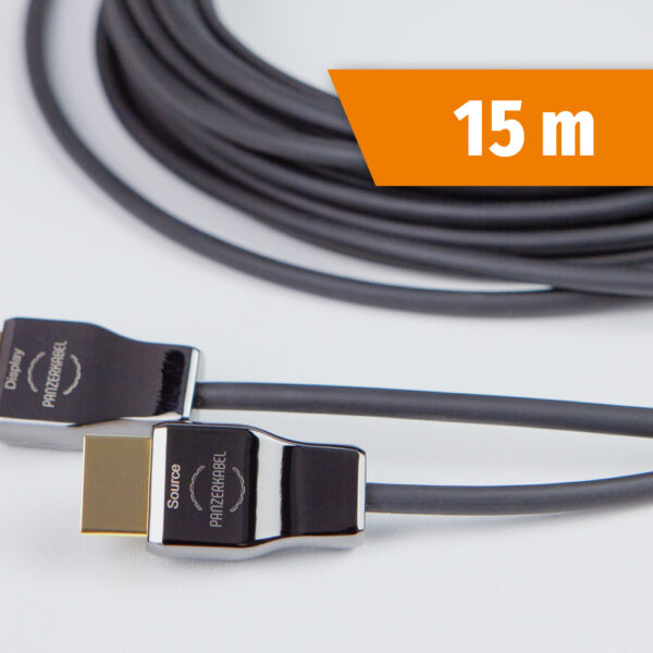 PANZERKABEL HDMI 2.1 8K 60Hz Slim Kabel mit Metall-Armierung 15m