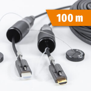 PANZERKABEL HDMI 2.1 PRO 100m, Verschraubung, Aluminium-Steckerschutz