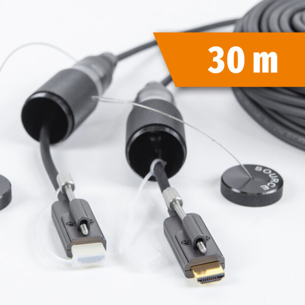 PANZERKABEL HDMI 2.1 PRO 30m, Verschraubung, Aluminium-Steckerschutz